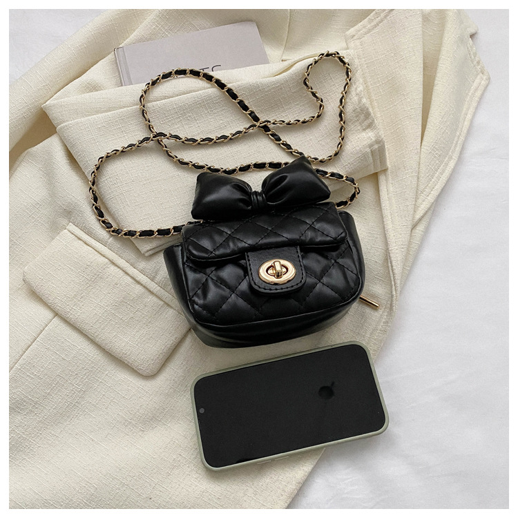 Bolso para niños con forma de gato, bolso pequeño con hilo bordado, Hada del viento fragante, bandolera con cadena y pajarita, novedad de 2023_voghion.com