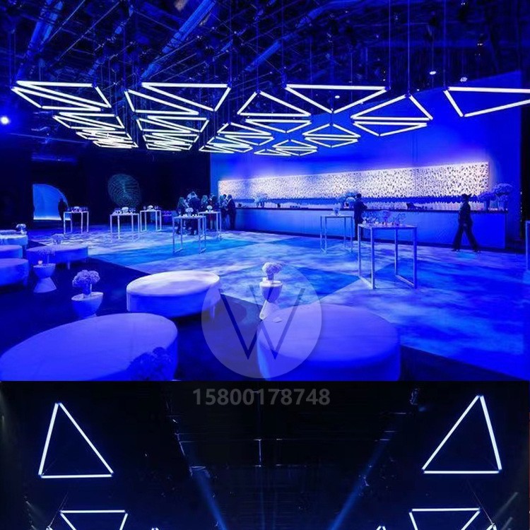 Bar de luz de atmósfera bar nuevo triángulo red colorido bar de música bar de barbacoa tienda de hot pot tienda de luces decorativas superiores