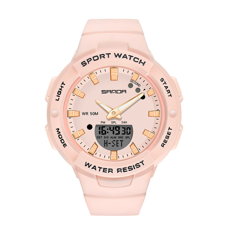 SANDA 6009 cronometraje electrónico de doble pantalla reloj deportivo reloj de alarma de comercio electrónico de una sola pieza reloj deportivo de generación
