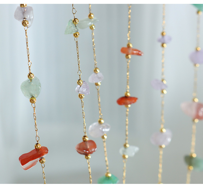 Simple Style Multicolor Titanium Steel Inlay Natural Stone Bracelets Necklace