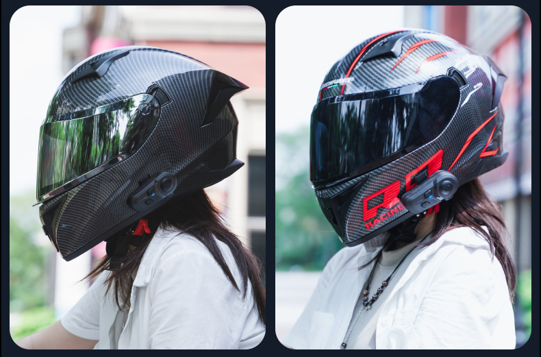 3C Certified Motorcycle Helmets for Men and Women in Summer Retro Motorcycle Cute Full-Face Helmets for Couples Cat Ear Safety Helmets
