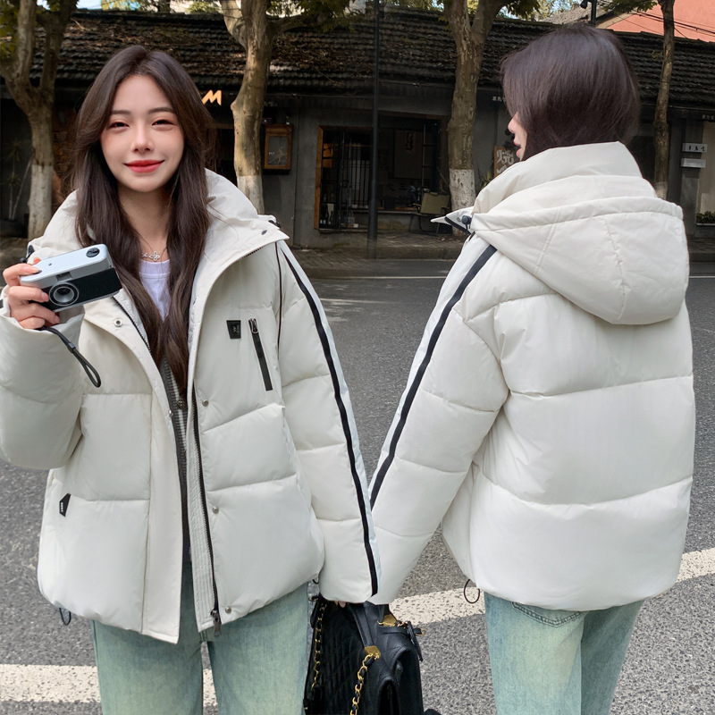 2024 comercio exterior nuevo estilo coreano de estilo grande estilo universitario ropa de algodón plumón mujer moda casual chaqueta de algodón con capuz