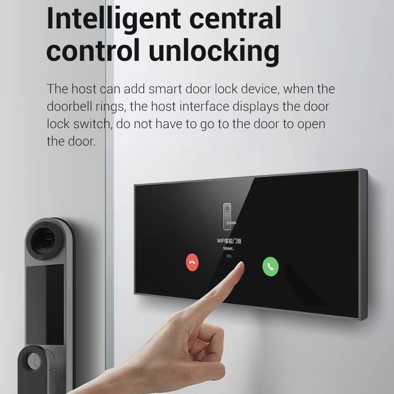 涂鸦中控屏12.3寸屏旋钮背景音乐语音智能开关控制面板zigbee网关