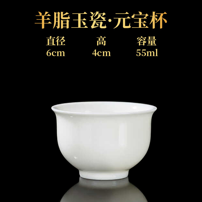 羊脂玉瓷茶杯家用功夫茶具陶瓷品茗杯德化白瓷喝茶单杯大小号茶碗|undefined
