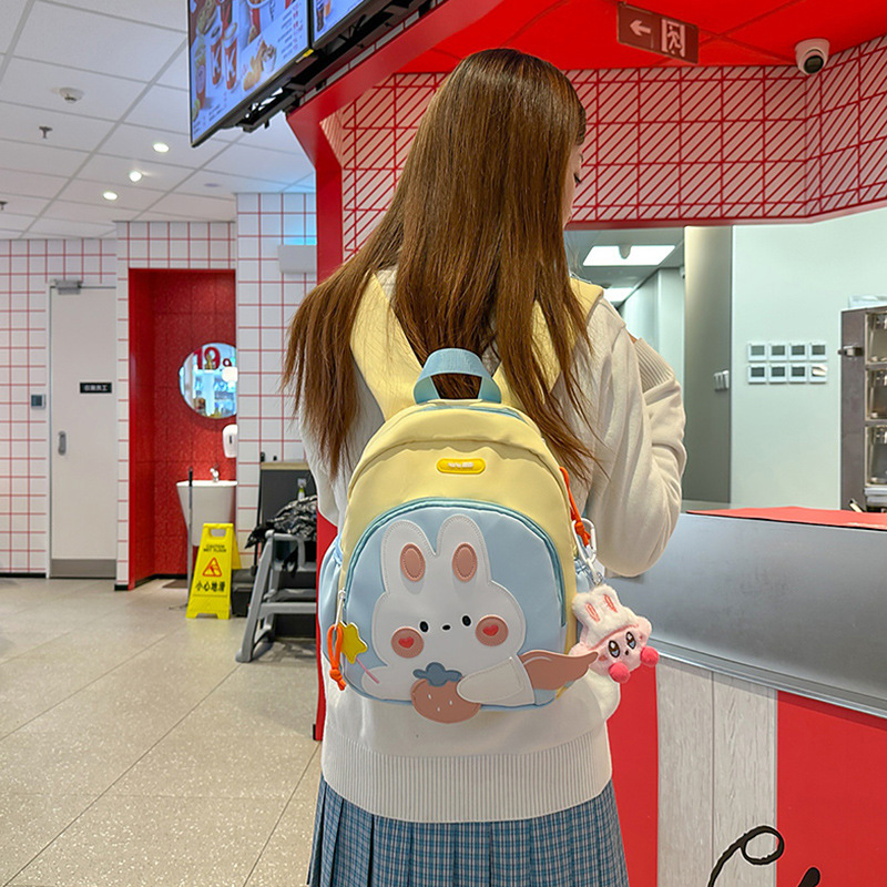 2025 nueva mochila escolar para niñas jardín de infantes mochila de viaje para hombres caricaturas bonitas conejos niños jardín de infantes mochila