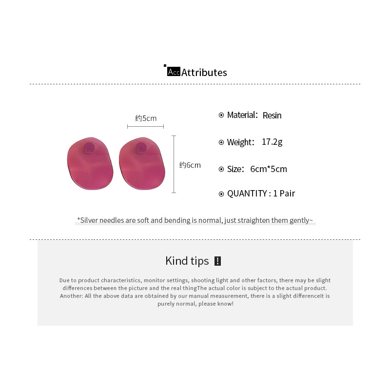 19g Weight 925 Sterling Silver Ear Needle Material Ear Studs Classification 1 Pair Quantity Daily Occasion Resin Material Geometric Pattern All Seasons Season Women's Gender Simple Style Style 1 Pair Simple Style Geometric Resin Ear Studs 1
