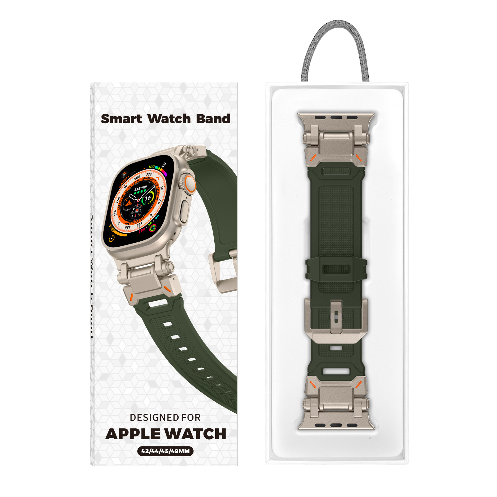 Aplicable a Apple Watch 123456789 Generación de Apple I reloj Explorer conector metálico TPU Correa