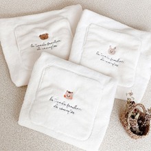 ins小熊刺绣宝宝婴儿手推车防风盖毯保暖毛毯外出便携式背带毯子