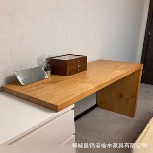 Northern Old Elm Desktop Board Office Sliding Extension Computer Desk Furniture Board Weathered Solid Wood Coffee Table Decorative Board