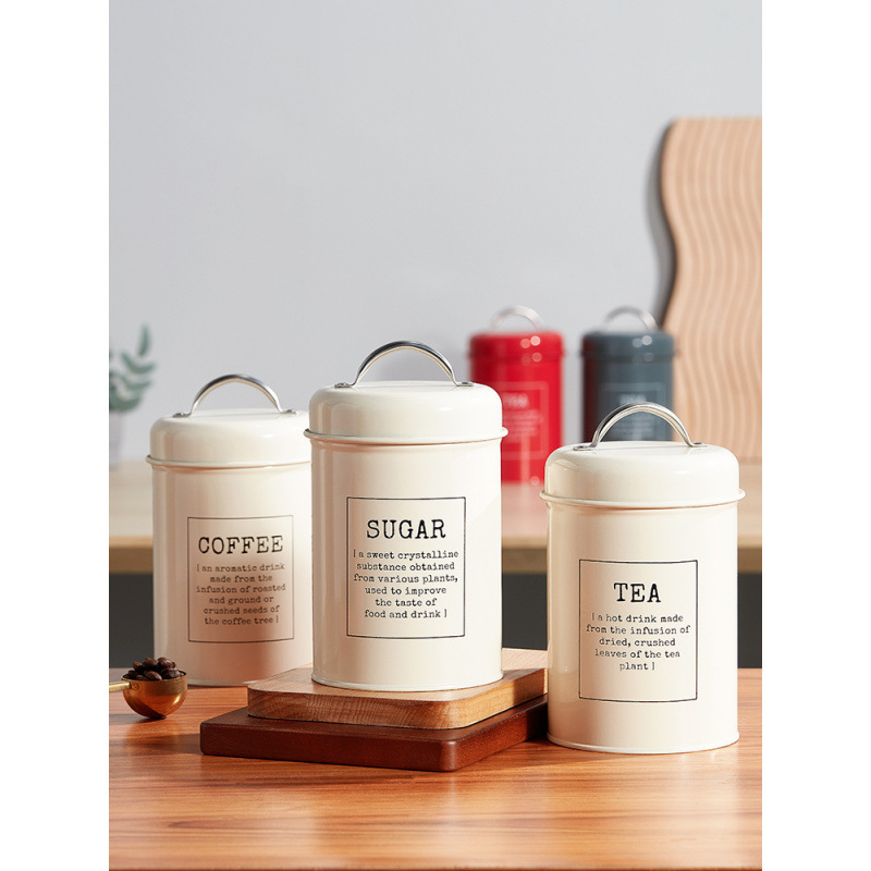 European-Style Retro Household Storage Containers: Kitchen Utensil Bucket, Rice Bucket, Flour Bucket, Seasoning Jar, Rust-Proof Metal Gift European-Style Retro Household Storage Containers: Kitchen Utensil Bucket, Rice Bucket, Flour Bucket, Seasoning Jar, Rust-Proof Metal Gift