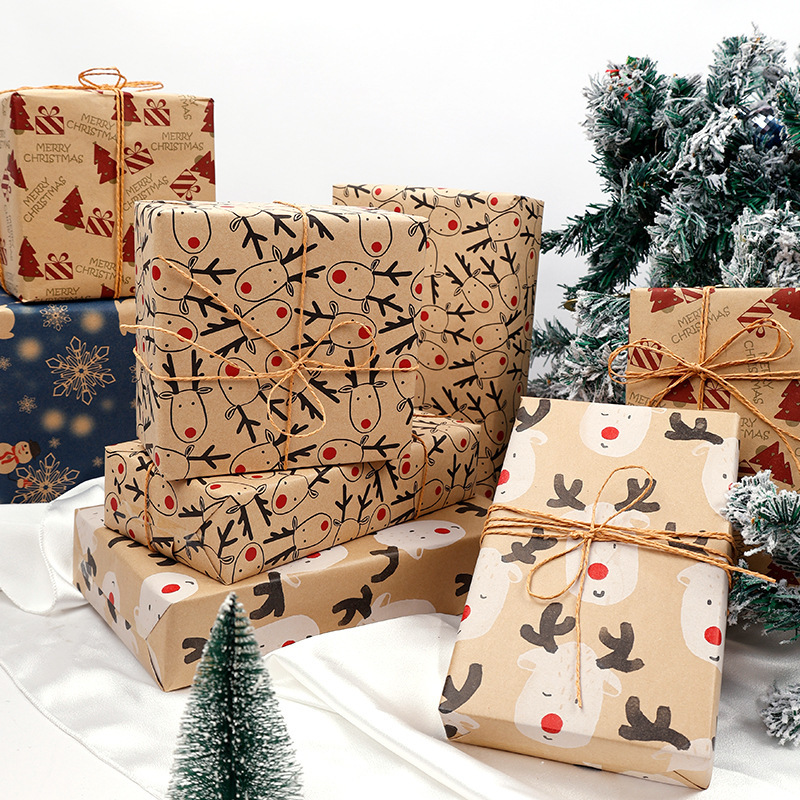 Amazon ロールクリスマス包装紙大型クラフト紙クリスマスツリー DIY 手作り紙ホリデーギフト紙|undefined