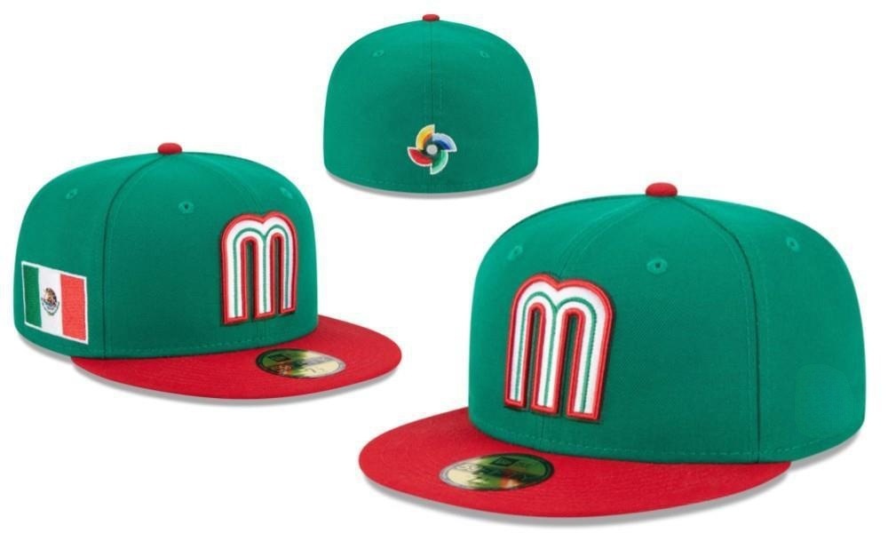 Suministro directo de fábrica Equipo nacional mexicano Bordado de viento logotipo de coche gorra de béisbol letra mMéxico estilo mexicano