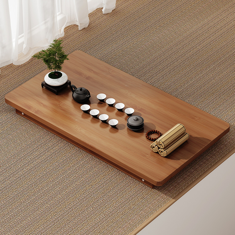 Mesa de té de estilo japonés, ventana flotante de tatami, mesa baja, balcón rectangular plegable, mesa de té, mesa de estudio