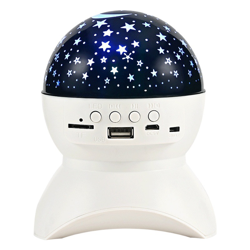 Proyector de cielo estrellado con altavoz Bluetooth, luz nocturna musical recargable para ambiente y escenario