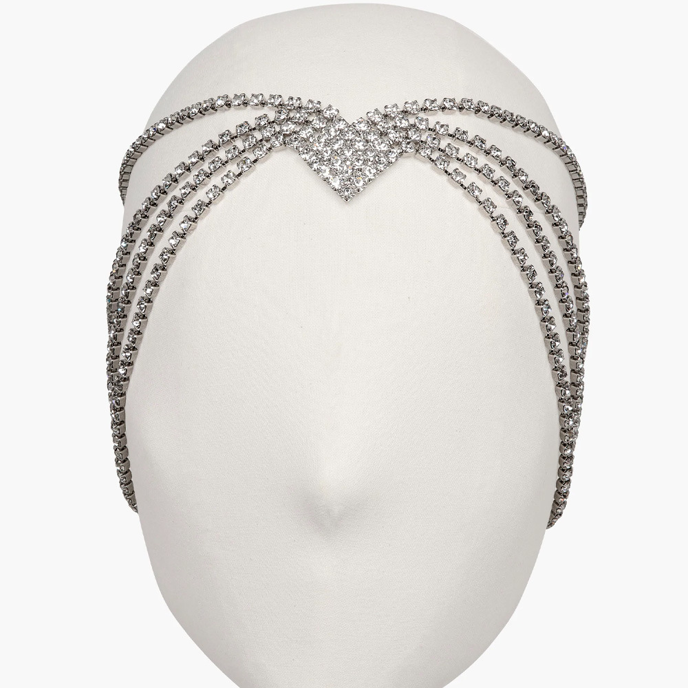 Nouvelle chaîne de sourcils de coiffure bohème accessoires de cheveux rétro multicouches ins chaîne de front de mariée en strass chaîne de cheveux_voghion.com