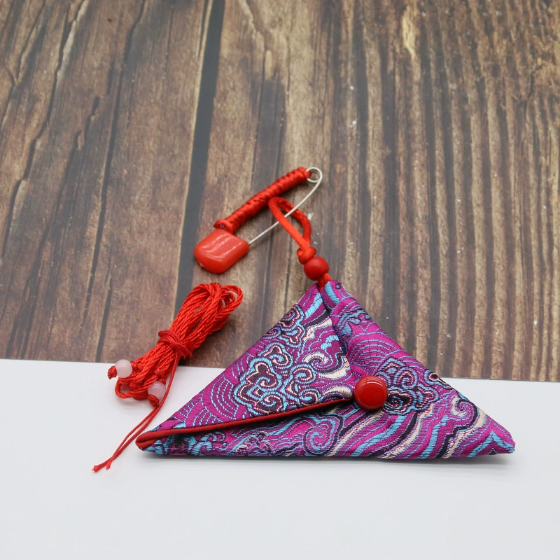 9*12 Большой треугольник Дракон Год безопасность талисман пустая сумка Руна сумка красная веревка фетальный мешок для волос ручной работы треугольник Портативный Рунический мешок пустая сумка