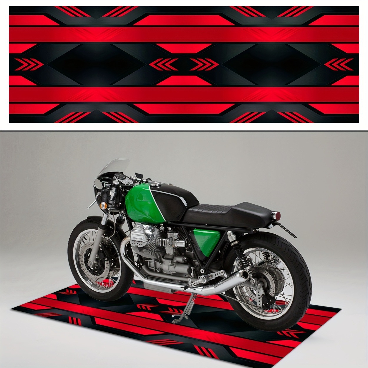 Temu Motorcycle Strip Carpet Booth Decorative Carpet Harley Motorcycle Mat Motorcycle Repair Stain-Resistant Floor Mat
