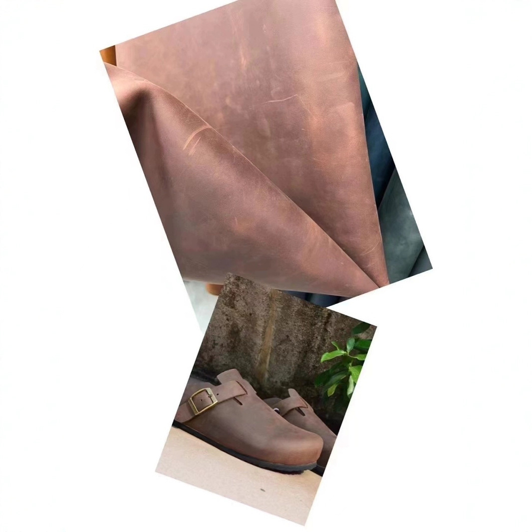 厂家批发复古皮革皮料疯马皮 沙发座椅皮料防水家具床头软包皮料