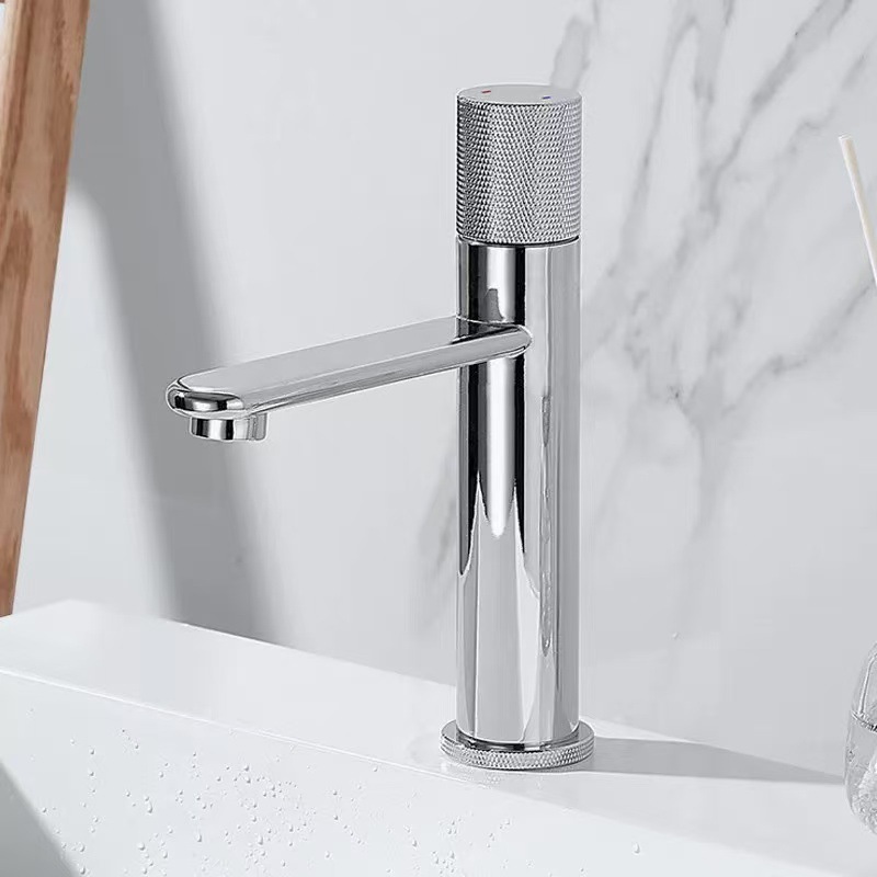 Grifo Mezclador para Lavabo de Cobre con Agua Fría y Caliente para Baño