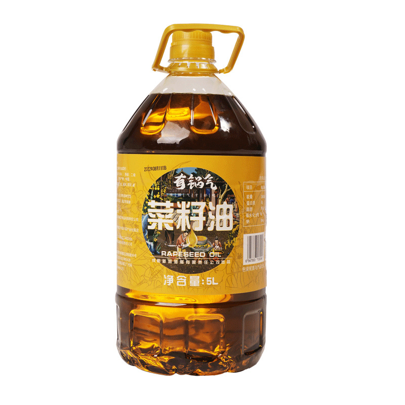 踏水坊有锅气四川浓香黄菜籽油非转基因食用油压榨菜籽油5L桶批发