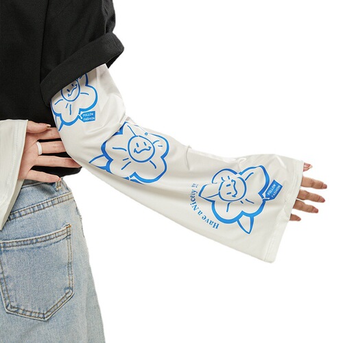 Fashionable Loose Plus-Size Ice Sleeve Sunscreen Sleeve for Cycling, Cute Ice Silk Arm Guards for Women, Breathable Ice Sleeves for Wholesale