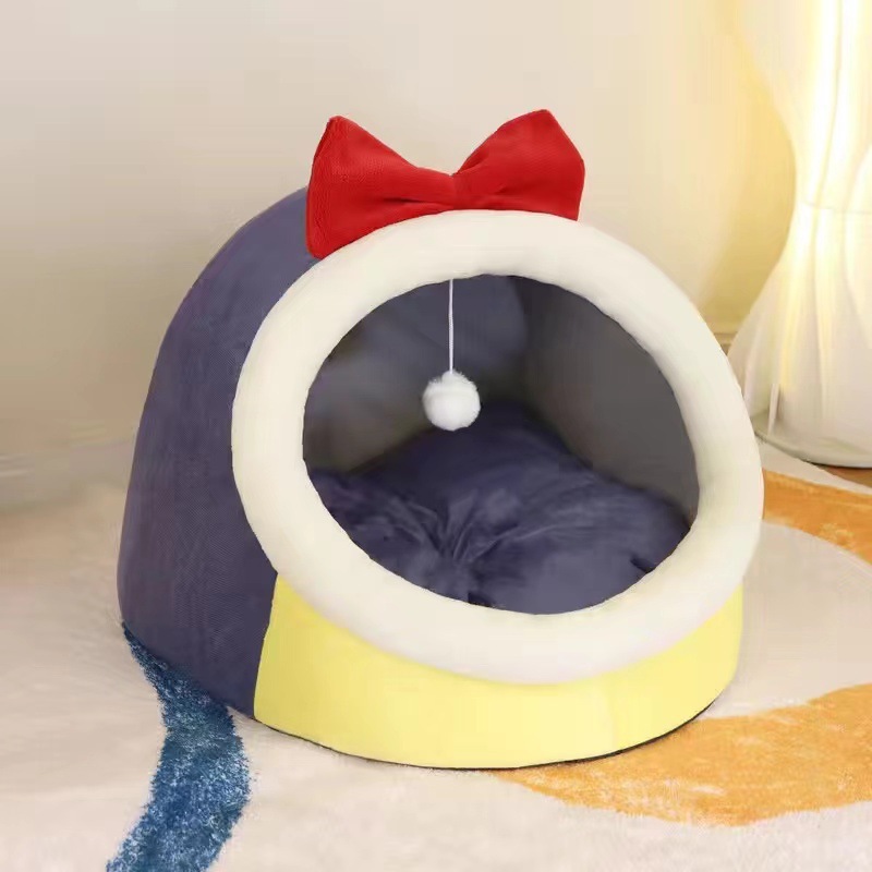 Nido para gatos y perros semicerrado engrosado para mascotas princesa invierno cálido engrosado para mascotas Nido general para cuatro estaciones