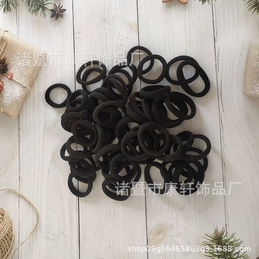Резинка для волос в корейском стиле, высокоэластичная, бесшовная, простая, черная, разноцветная, обруч для волос, аксессуар для волос