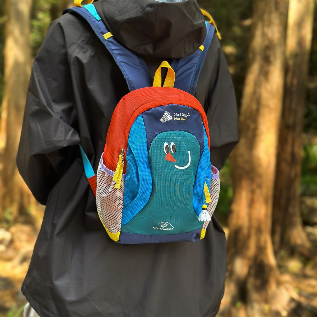 Dopamine Contrast Color Lightweight Backpack Outdoor American Badminton Bag Color Splicing Hiking Mountaineering Bag Women's School Bag