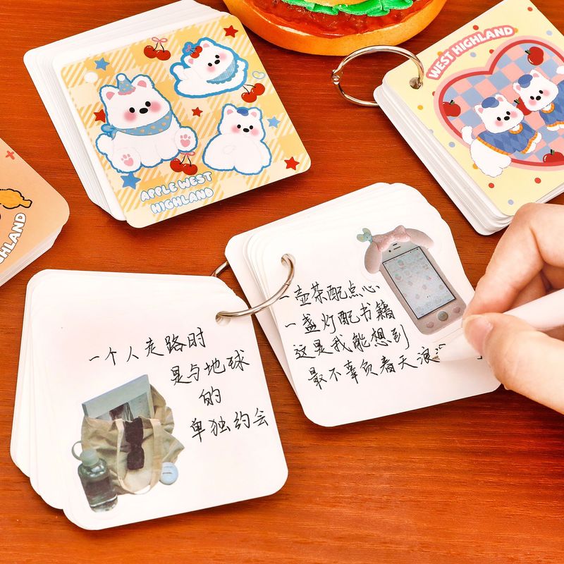 ins可爱西高地铁圈本学生卡通高颜值口袋笔记本活页便签本小本子|undefined