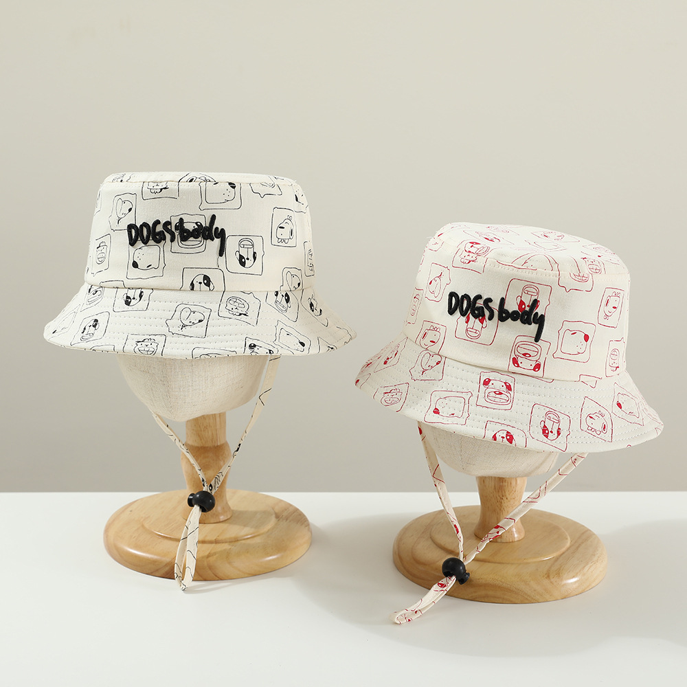 Bebé pescador sombrero primavera y otoño animales dibujos animados impresión sombrero bandeja trabajador hombre y mujer sombrero cuerda ajustable