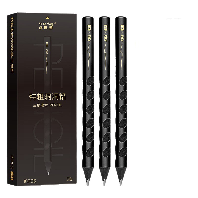 咔巴熊特粗洞洞铅笔小学生铅笔三角杆正姿2B/HB石墨铅笔学生铅笔|undefined