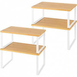 跨境客厅整理架厨房置物架调料架木质多用途桌面收纳架橱柜储物架