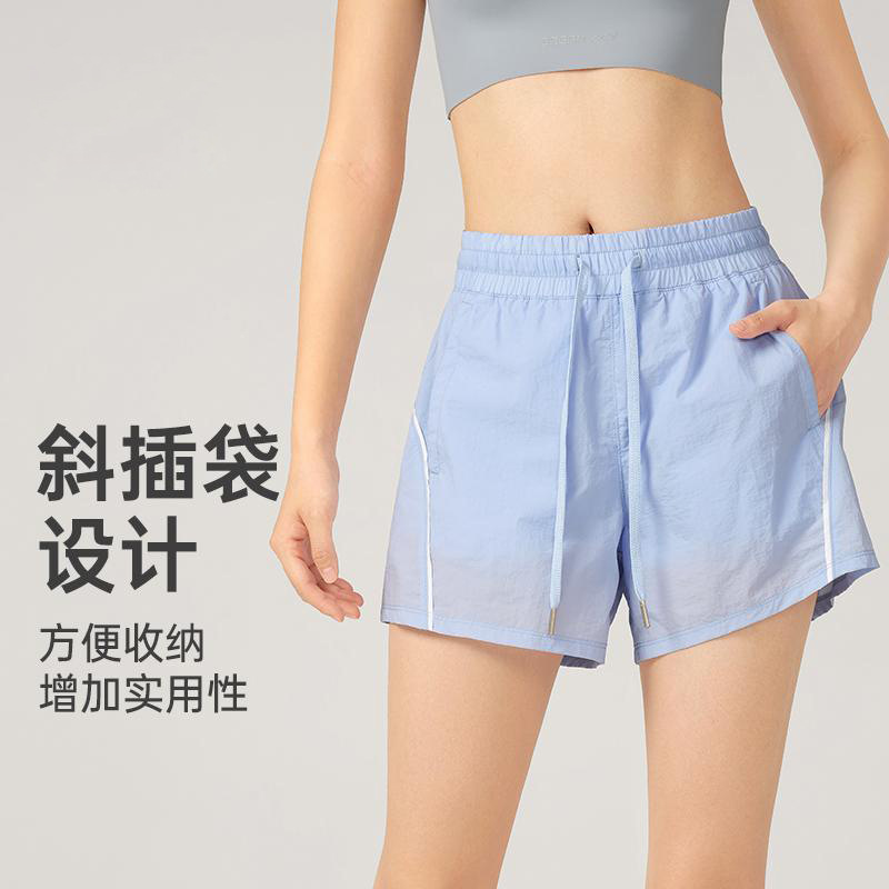 Quick-Drying Casual Outdoor Sports Shorts Summer Loose Breathable Yoga Fitness Pocket Running Pants Micro-Elastic Yoga Pants