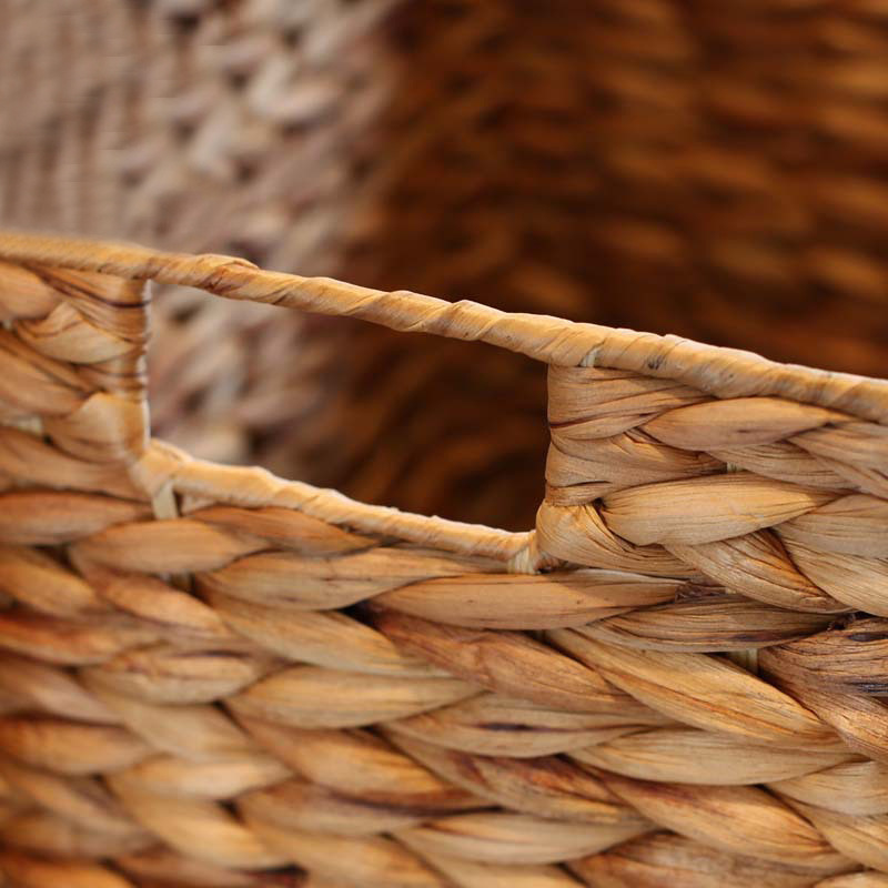 Cesta de ropa de paja de estilo japonés canasta de almacenamiento doméstica caja de almacenamiento de ropa de dormitorio cesta de lavandería grande con tapa