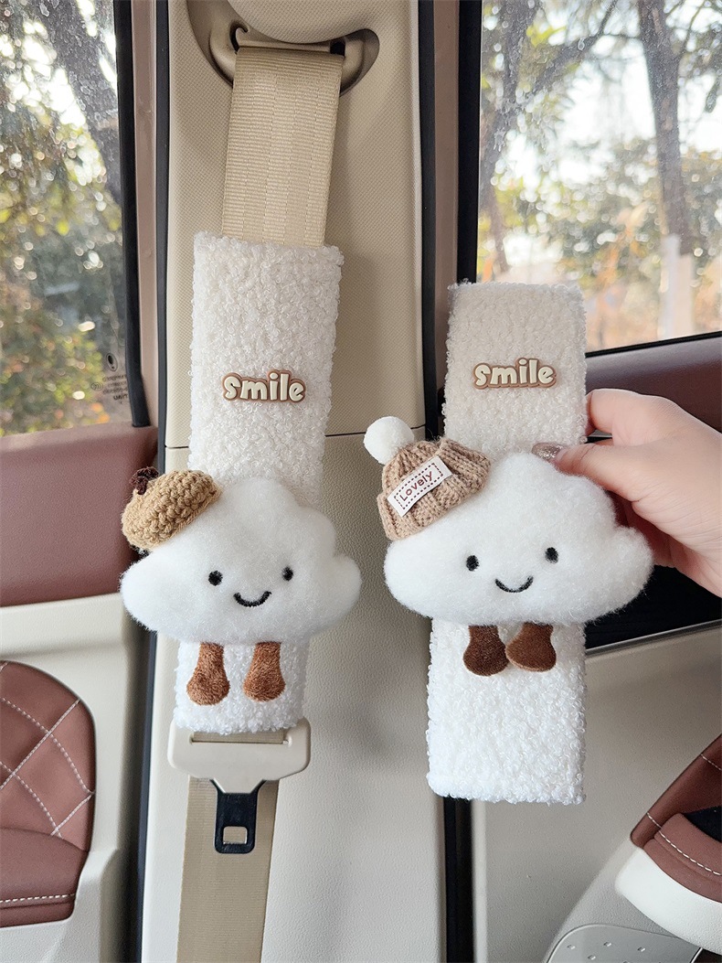 Car Seat Belt Shoulder Pads, Cute Cartoon Dolls, Seat Belt Protective Covers, Car Interior Decoration Accessories