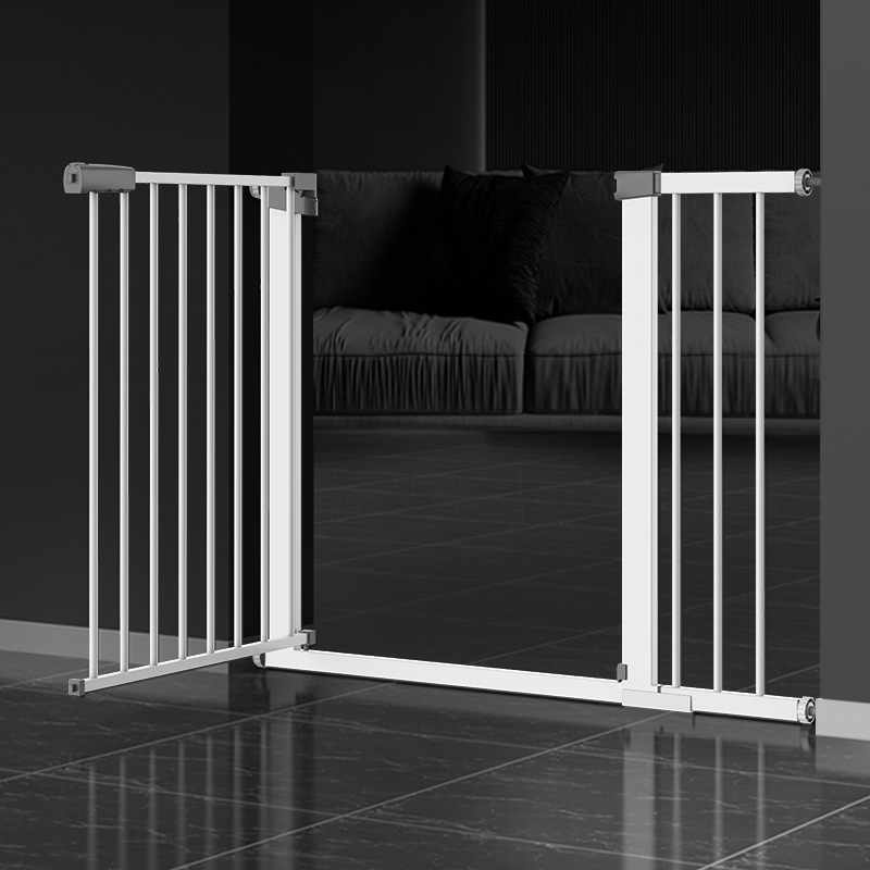 Puerta de Seguridad Elevada para Mascotas de Acero al Carbono, Ajustable, para Escaleras y Pasillos