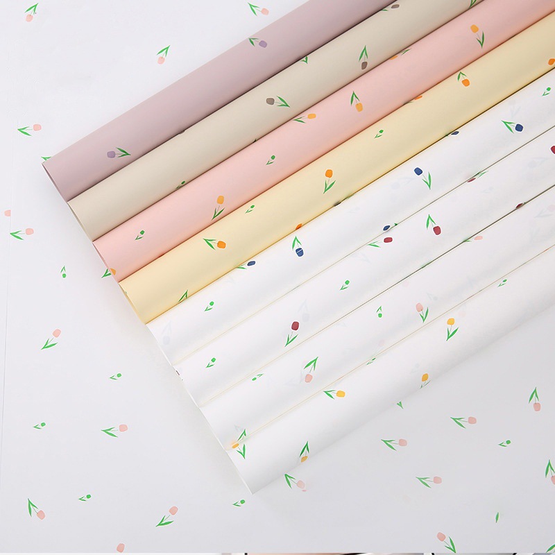 Flores de nuevo producto de papel de embalaje floral de dos colores florista paquete de flores de papel de embalaje de regalos materiales de embalaje