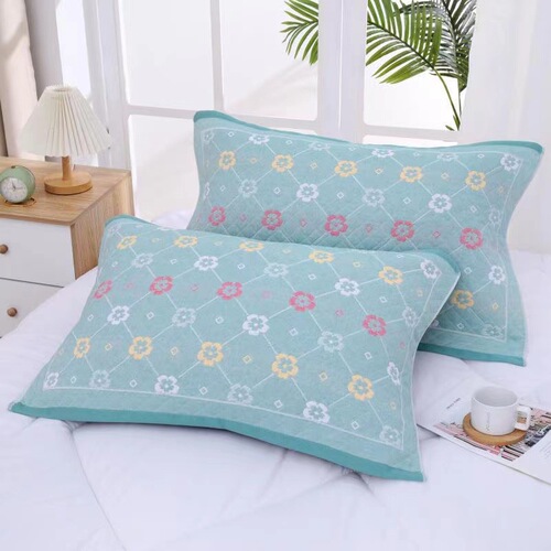K9HX wholesale single pack three-layer gauze pure cotton pillow towel one piece light and breathable fabric student adult photo two