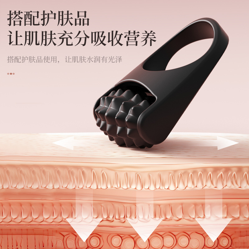 跨境面部按摩器滚轮提拉滚动按摩导入棒美容护理工具硅胶按摩滚轮|undefined