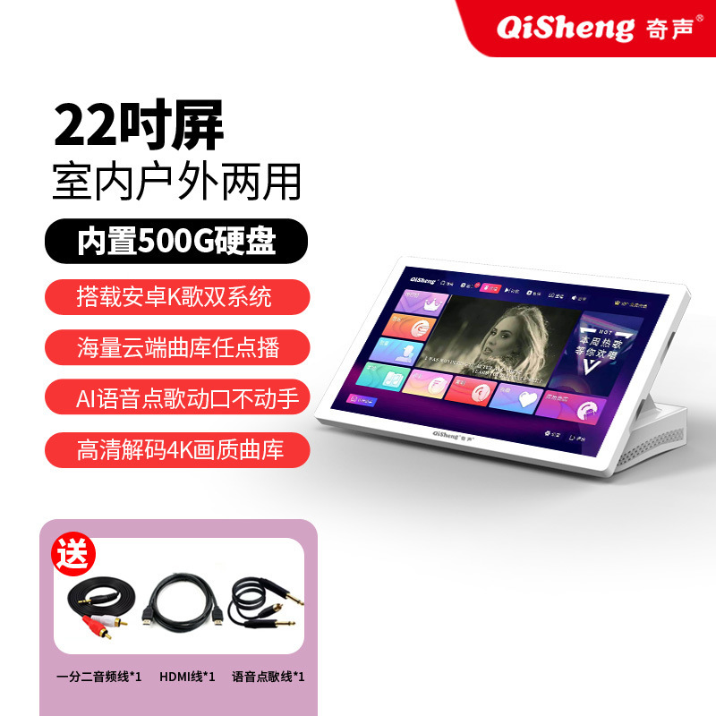 Qisheng プロフェッショナルインテリジェント音声カラオケマシンオールインワンホームシアター ktv 高精細タッチスクリーンカラオケマシン高精細|undefined