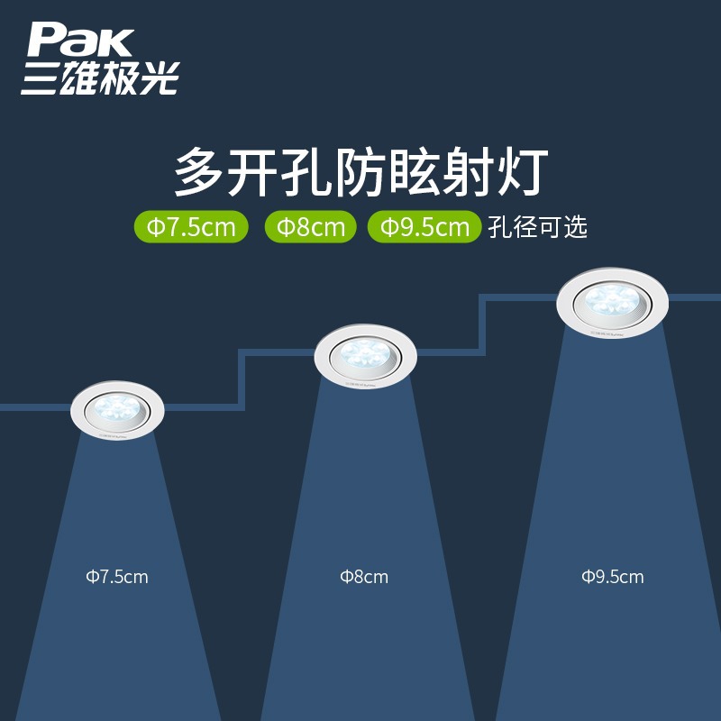 Three Heroes Aurora LED Embedded High Lumen Deep Anti-Glare Narrow-Frame Home Wall Washer Light Small Hill Lamp