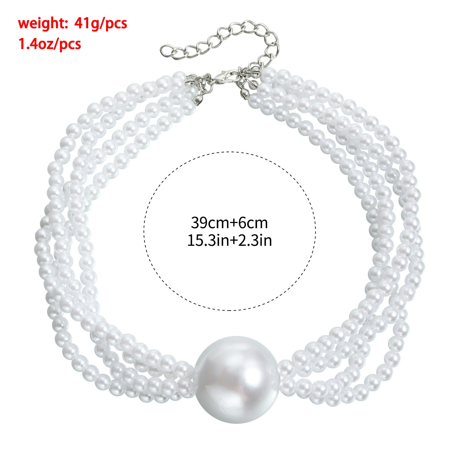 Exaggerated Large Pearl Necklace Multi-layer Luxury Jewellery Set_voghion.com