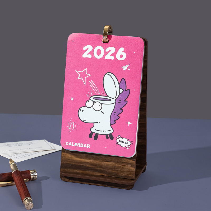 2026年马年迷你月历个性创意商务办公室桌面摆件自律打卡计划本|undefined