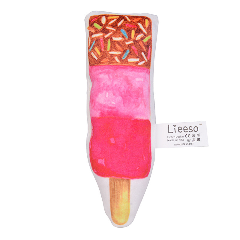 Bebé sonajero dibujos animados helado BB llamada mano agarre palo bebé calmante juguete Estilo nórdico helado sonajero juguete