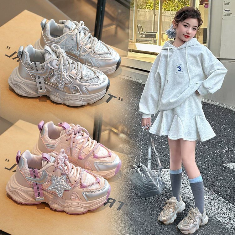 Обувь отца для девочек 2025 новая весна и осень