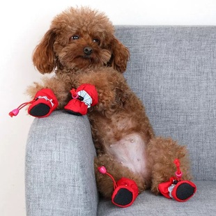 Dog Shoes for Spring and Autumn, Outdoor Teddy Dog Shoes, Non-Slip, Anti-Scratch, Soft-Soled Shoes for Small and Medium-Sized Dogs