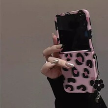 ins风豹纹适用zfilp6折叠屏手机壳华为Pocket S花朵手提绳zfil3/4