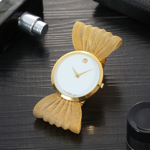 2 piece set European and American fashion simple watch butterfly mesh strap women's luxury bracelet watch gift box set dropshipping