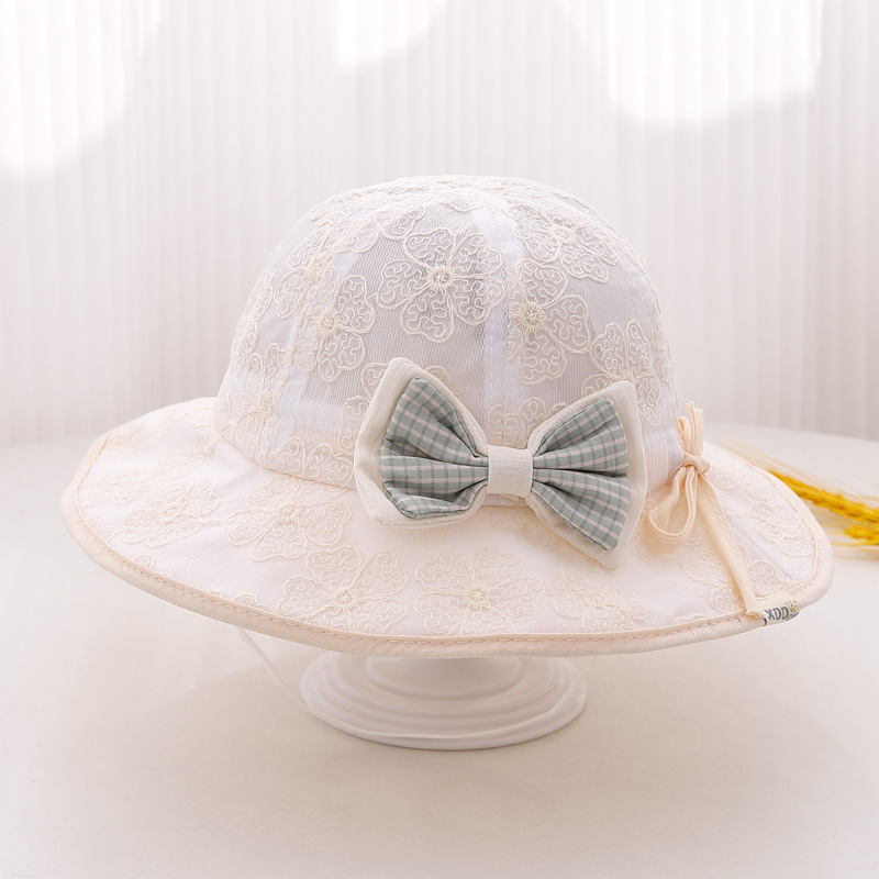Sombreros para bebés primavera y otoño delgados niñas arco bebés sombreros de cuenca primavera y otoño bebé sombreros pescadores sombreros
