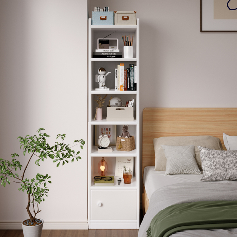 30cm armario de borde estrecho estante de piso alto armario estrecho estante de cama dormitorio estante de cama casero estante de almacenamiento multicapa al lado de la cama